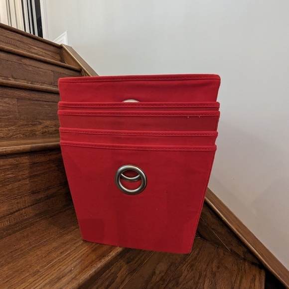 Organization storage baskets  bundle of 5 red cloth baskets - Picture 4 of 4